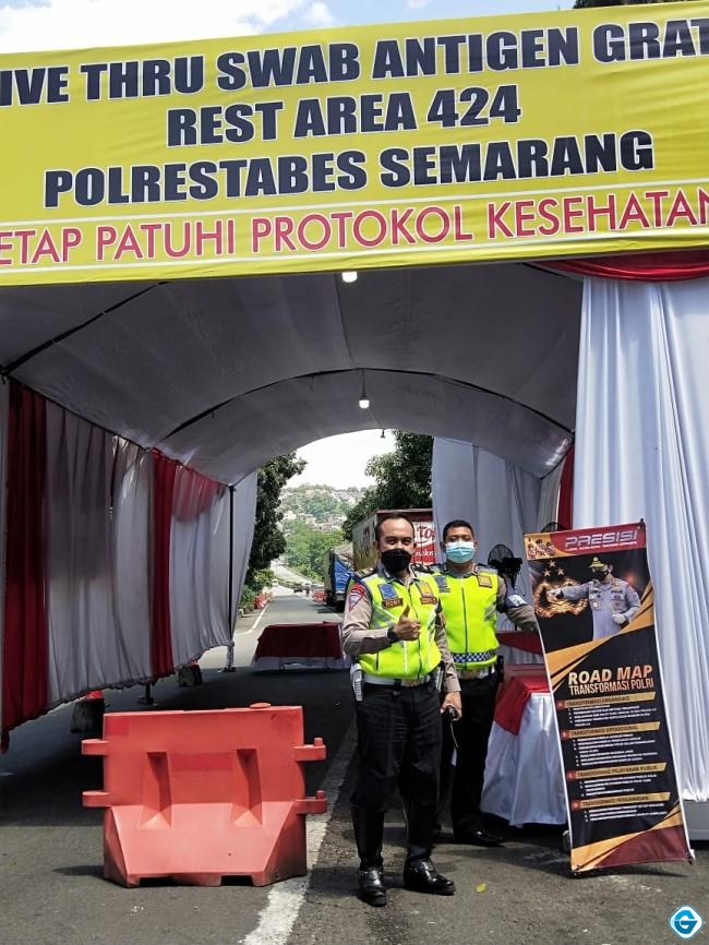 Satlantas Polrestabes Semarang Adakan Drive Thru Swap Antigen, Begini Alurnya
